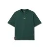 1026. Herringbone Terry Oversized Cinch Tee - Forest Green -Fashion Shop 0029 1026 FOREST GREEN