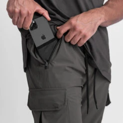 0437. Tetra-Lite® Cargo High Rib Jogger - Space Grey -Fashion Shop 0437Jogger Grey Pocket