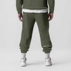 0655. Tech-Terry™ Oversized Sweats - Olive "Emblem" -Fashion Shop 0655 Olive OversizedSweats Back