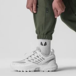 0655. Tech-Terry™ Oversized Sweats - Olive "Emblem" -Fashion Shop 0655 Olive OversizedSweats Detail