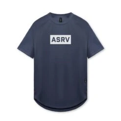 0660. AeroSilver® Established Tee - Navy "Box Logo"