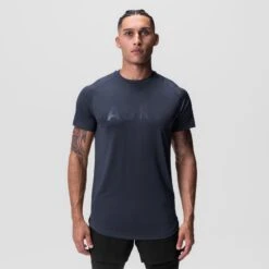 0660. AeroSilver® Established Tee - Navy "ASRV" -Fashion Shop 0660 NAVY ASRV SilverliteEstablishedTee