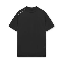 0684. Core Mock Neck Tee - Black