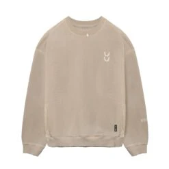 0861. Tech Essential™ Distressed Crewneck - Faded Chai