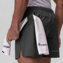 0737. Ripstop 6" Perforated Short - Space Grey -Fashion Shop 0737 SpaceGrey RipstopPerforatedShorts 3