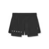 0752. Ripstop 3" High Split Liner Short - Black/Black -Fashion Shop 0752Shorts Black