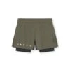 0752. Ripstop 3" High Split Liner Short - Olive/Black -Fashion Shop 0752Shorts Olive