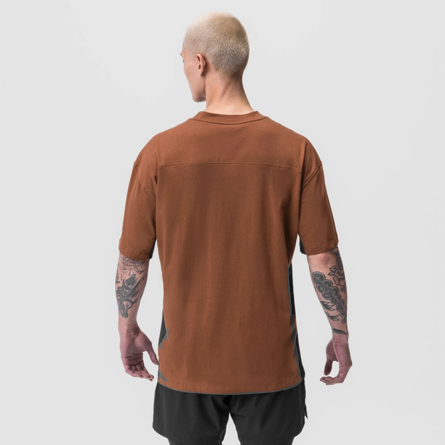0779. Supima® Mesh Panel Oversized Tee - Rust 5 0779. Supima® Mesh Panel Oversized Tee - Rust - Image 3