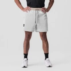 0795. SilverPlus™ Mesh Reversible Short - Beige/White -Fashion Shop 0779 BEIGE WHITE MeshShort 2