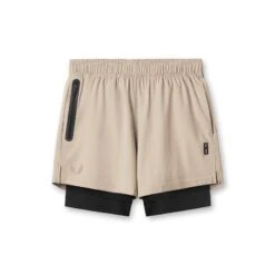 0784. Ultralite™ 6" Liner Short - Beige/Black