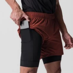 0784. Ultralite™ 6" Liner Short - Brick/Black -Fashion Shop 0784 BRICK LinerShort 3