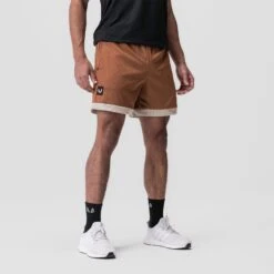 0795. SilverPlus™ Mesh Reversible Short - Rust/Beige -Fashion Shop 0795 Rust Beige New0795 BEIGE Short 1