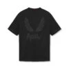 0797. Tech Essential™ Relaxed Tee - Black/Black "Brush Wings/ASRV"