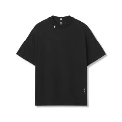 0797. Tech Essential™ Relaxed Tee - Black "Space Bracket"