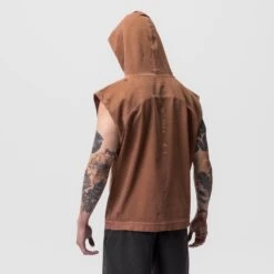 0799. Tech Essential™ Cutoff Hoodie - Faded Rust -Fashion Shop 0799 FadedRust CutoffHoodie 1