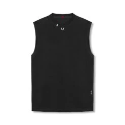 0807. Tech Essential™ Relaxed Cutoff - Black/White "OTWR" -Fashion Shop 0807Cutoff BW Front