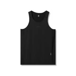 0809. Supima® Mesh Panel Training Singlet - Black