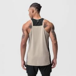 0809. Supima® Mesh Panel Training Singlet - Sand Smoke 8 0809. Supima® Mesh Panel Training Singlet - Sand Smoke -Fashion Shop 0809sandsmoke2