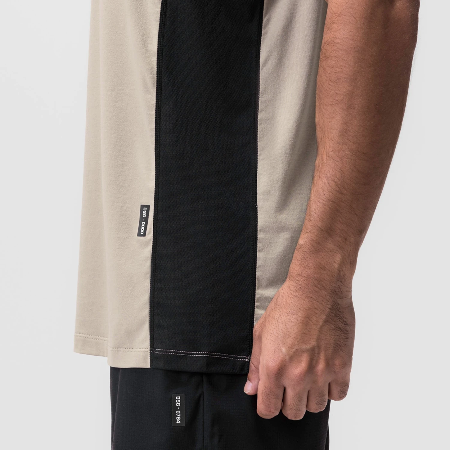 0809. Supima® Mesh Panel Training Singlet - Sand Smoke 6 0809. Supima® Mesh Panel Training Singlet - Sand Smoke - Image 4