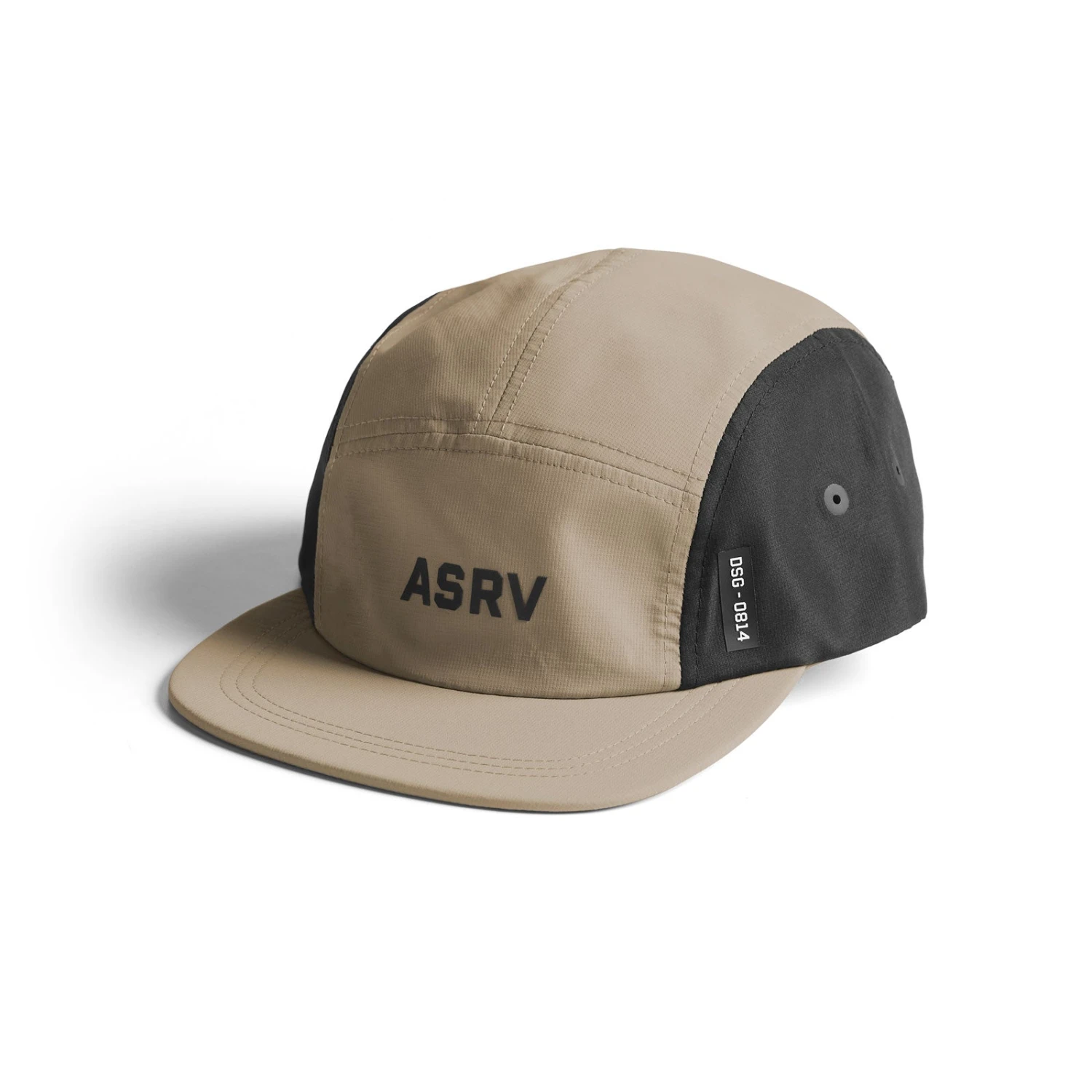 0814. 5-Panel Run Cap - Khaki/Black "ASRV" 3 0814. 5-Panel Run Cap - Khaki/Black "ASRV"