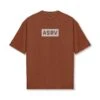 0822. AeroSilver® Oversized Tee - Brick "Box Logo" -Fashion Shop 0822 BRICK SilverliteOversizedTee