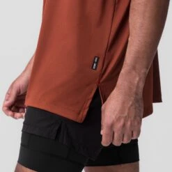 0822. AeroSilver® Oversized Tee - Brick "Box Logo" -Fashion Shop 0822 Brick SilverliteOversizedTee 2