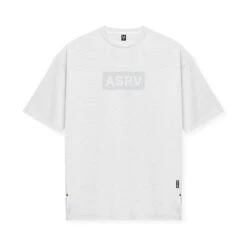 0822. AeroSilver® Oversized Tee - White "Box Logo"