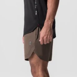 0823. Tetra-Lite® 7" Linerless Short - Deep Taupe "Wings" -Fashion Shop 0823 DEEPTAUPE Wings 7 Shorts 3