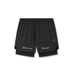 0828. AeroSilver® 5" Liner Short - Black "RP"/Black