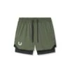 0828. AeroSilver® 5" Liner Short - Olive "White Wings"/Black -Fashion Shop 0828 Olive WhiteWings