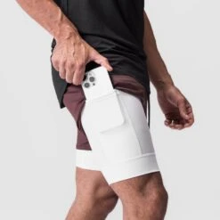 0828. AeroSilver® 5" Liner Short - Plum "Wings"/White -Fashion Shop 0828 PLUM Wings Shorts 2