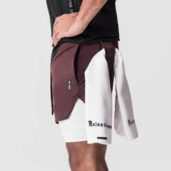 0828. AeroSilver® 5" Liner Short - Plum "Wings"/White -Fashion Shop 0828 PLUM Wings Shorts 3