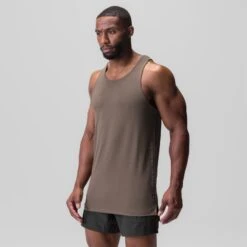 0835. 3D-Lite® 2.0 Drop Hem Tank - Deep Taupe "OTWR" -Fashion Shop 0835 DEEPTAUPE DropHemTank