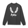 0851. Tech Essential™ Relaxed Long Sleeve - Space Grey "Brush Wings/ASRV"
