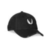 0856. Distressed Patch Logo Hat - Black/White "Wings"