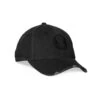 0856. Distressed Patch Logo Hat - Black/Black "Wings" -Fashion Shop 0856 Black Front