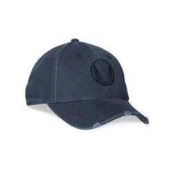 0856. Distressed Patch Logo Hat - Navy/Navy "Wings"