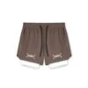 0865. Tetra-Lite® 5" Liner Short - Deep Taupe "Bracket"/White -Fashion Shop 0865Shorts DeepTaupe Bracket White