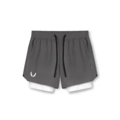 0865. Tetra-Lite® 5" Liner Short - Space Grey / White / White "Wings"