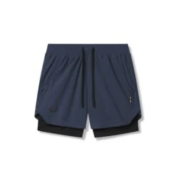0865. Tetra-Lite® 5" Liner Short - Navy "Wings"/Black