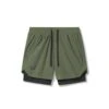 0865. Tetra-Lite® 5" Liner Short - Olive "Wings"/Black -Fashion Shop 0865 Olive Wings
