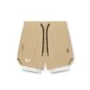 0866. Tetra-Lite® 7" Liner Short - Khaki/ White / White "Wings" -Fashion Shop 0866Shorts Khaki