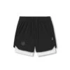 0866. Tetra-Lite® 7" Liner Short - Black "Cyber"/White