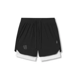 0866. Tetra-Lite® 7" Liner Short - Black "Cyber"/White
