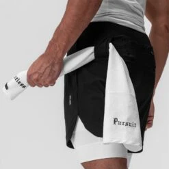 0866. Tetra-Lite® 7" Liner Short - Black "Cyber"/White -Fashion Shop 0866 Black Cyber TetraLiteShort