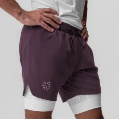 0866. Tetra-Lite® 7" Liner Short - Deep Purple "Cyber"/White 14 0866. Tetra-Lite® 7" Liner Short - Deep Purple "Cyber"/White -Fashion Shop 0866 DeepPurple Cyber TetraLite 3