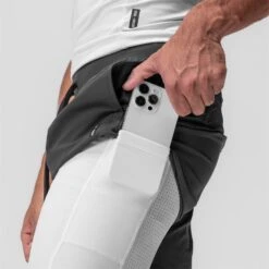 0866. Tetra-Lite® 7" Liner Short - Space Grey "Cyber"/White -Fashion Shop 0866 SpaceGrey Cyber TetraLite 1