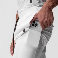 0866. Tetra-Lite® 7" Liner Short - White "Cyber"/White -Fashion Shop 0866 White Cyber TetraLite 1