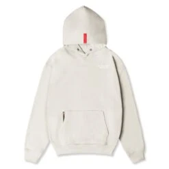 0874. Tech-Terry™ Zip Pocket Hoodie - Stone/White "Brush Wings/ASRV" -Fashion Shop 0874Hoodie Stone White 2