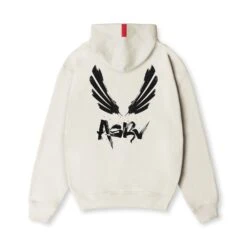 0874. Tech-Terry™ Zip Pocket Hoodie - Stone "Brush Wings/ASRV"